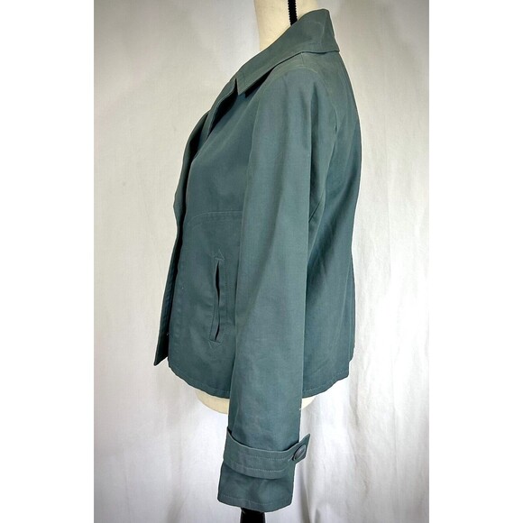 TALBOTS Jackie Fit Cropped Cotton Jacket Blazer - Slate Gray - Women's Sz 10 - Picture 3 of 10